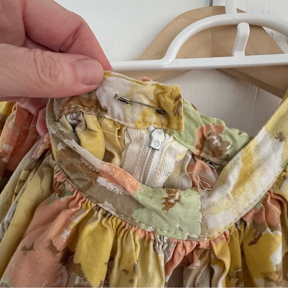 Vintage Floral Yellow and White Skirt and Tank Dress Set Easter - Picture 6 of 11